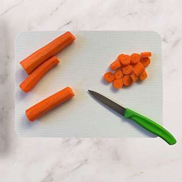 Simply Genius Plastic Cutting Boards for Kitchen - Color Coded Chopping Board Set - Flexible Cutting Mats for Meat & Vegetables - Dishwasher Safe, Non-Slip, BPA Free (4-Pack Gray, 8"x11")