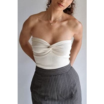 Stylish NTSWZYS Women's Strapless Crop Top for Summer