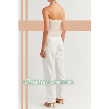 Stylish NTSWZYS Women's Strapless Crop Top for Summer
