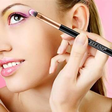 Refand Makeup Brushes Kit with PU Leather Bag - 18 Pcs