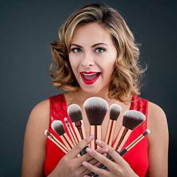 Refand Makeup Brushes Kit with PU Leather Bag - 18 Pcs