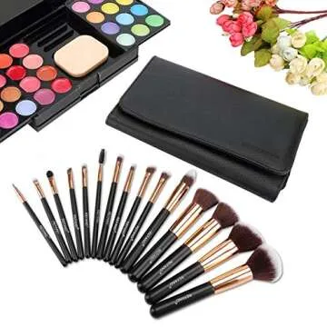 Refand Makeup Brushes Kit with PU Leather Bag - 18 Pcs