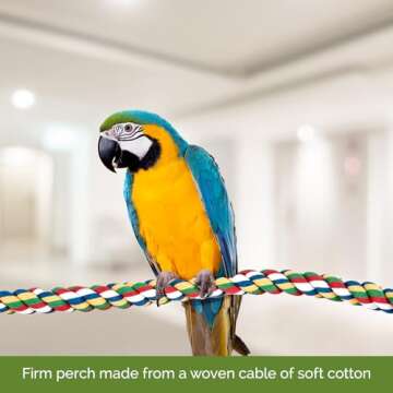 JW Pet Comfy Perch For Birds Flexible Multi-color Rope, Medium - 32" Length