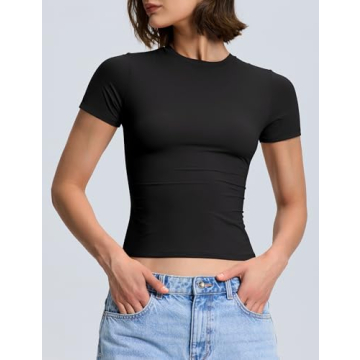 Women's Double Layered Tight Shirt Tops Summer Y2K Style