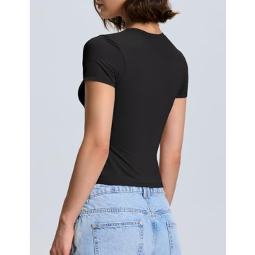 Women's Double Layered Tight Shirt Tops Summer Y2K Style