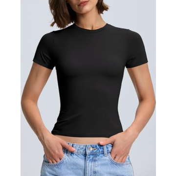 Women's Double Layered Tight Shirt Tops Summer Y2K Style