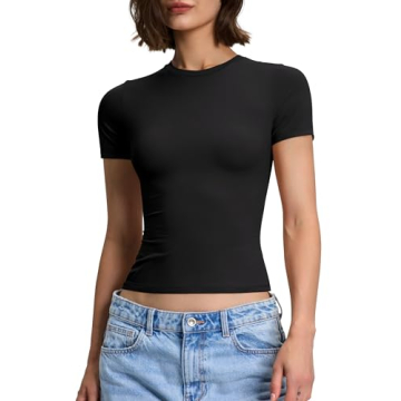 Women's Double Layered Tight Shirt Tops Summer Y2K Style
