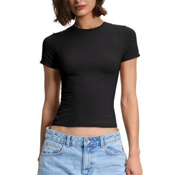 Women's Double Layered Tight Shirt Tops Summer Y2K Style