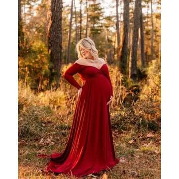 Saslax Off-Shoulder Maternity Dress for Photography