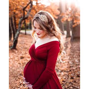 Saslax Off-Shoulder Maternity Dress for Photography