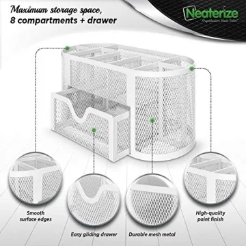 NEATERIZE Caddy Vibrant Mesh Desktop Organizer for Supplies