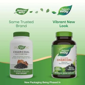 Nature's Way Activated Charcoal for Digestive Wellness 360 Capsules