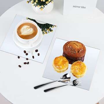 EVENLIVE® Gym Mirrors for Home Gym, 16PCS Glass Wall Mirror Tiles, 12" Full Body Mirror Sticker, Frameless Mirror Panels, for Door Ceiling Candle Tray Wedding Centerpieces for Table, Crafts Set