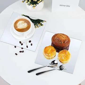 EVENLIVE® Gym Mirrors for Home Gym, 16PCS Glass Wall Mirror Tiles, 12" Full Body Mirror Sticker, Frameless Mirror Panels, for Door Ceiling Candle Tray Wedding Centerpieces for Table, Crafts Set