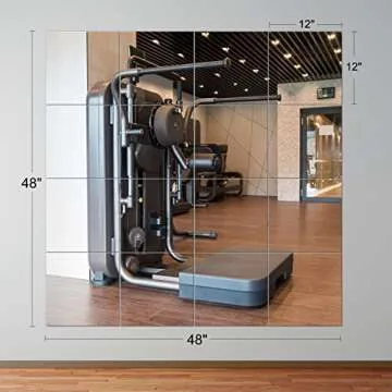EVENLIVE® Gym Mirrors for Home Gym, 16PCS Glass Wall Mirror Tiles, 12" Full Body Mirror Sticker, Frameless Mirror Panels, for Door Ceiling Candle Tray Wedding Centerpieces for Table, Crafts Set