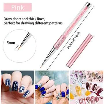 5Pcs Nail Art Liner Brushes Set for Precision Designs