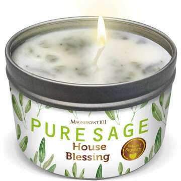 Pure White Sage Smudge Candle - 6 Oz, 35 Hr Burn