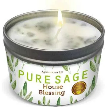 Pure White Sage Smudge Candle - 6 Oz, 35 Hr Burn