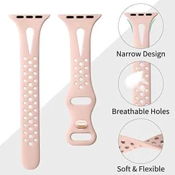 Ouwegaga Compatible with Apple Watch Bands for Women Men, Soft Silicone Slim Sport Strap for Apple Watch 40mm 41mm 38mm 42mm 44mm 45mm 46mm 49mm, iWatch Bands Series 10 9 8 7 6 5 4 3 2 1 Ultra 2/Ultra