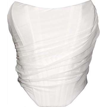 Elegant MOALLUOM Mesh Corset Crop Top for Women Y2K