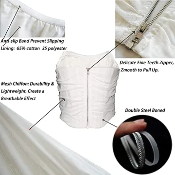 Elegant MOALLUOM Mesh Corset Crop Top for Women Y2K