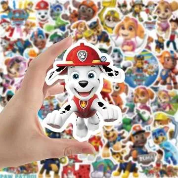 100 Cartoon Stickers Colorful Aesthetic VSCO Vinyl/PVC Waterproof Decals for Water Bottle, Hydroflask, Guitar, Luggage, Phone, Case, Laptop, Skateboard, Gift for Kids, Teens, Boys and Girls (Patrol