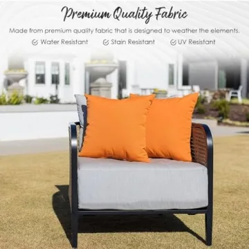 Resort Spa Home Decor Square Throw Pillows Set of 2 | 17"x 17"| All-Weather Spun Fabric | Water and Fade-Resistant | Outdoor Accent Pillows for Patio Furniture | Balmoral Opal