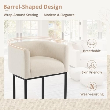 Modern Barrel Counter Stools Set of 2 - LUE BONA