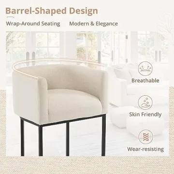 Modern Barrel Counter Stools Set of 2 - LUE BONA