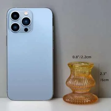 WDHODEC Orange Candlestick Candle Holders 12PCS Glass Taper Candle Holders for Table Centerpiece Colorful Gradient Candle Sticks for Wedding, Party and Festival Decoration