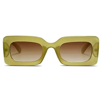 SOJOS Retro 90s Nude Rectangle Sunglasses UV400 Protection