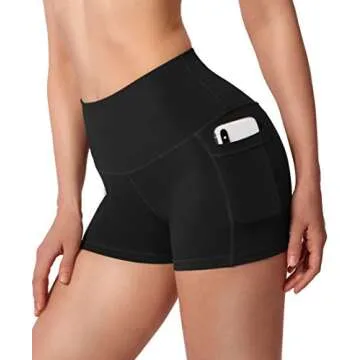 Women's High Waist Yoga Shorts with Side Pockets Tummy Control Running Gym Workout Biker Shorts for ...