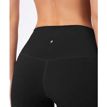 Women's High Waist Yoga Shorts with Side Pockets Tummy Control Running Gym Workout Biker Shorts for Women 8" /3"(3" Black, S)