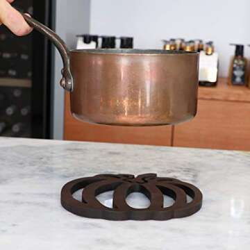 The Mammoth Design Pumpkin Trivets for Hot Dishes, Perfect Gift, Decorative Wooden Trivet, Coaster, Hot Pot Holders Pads for Rustic Home Kitchen Counter or Dining Table