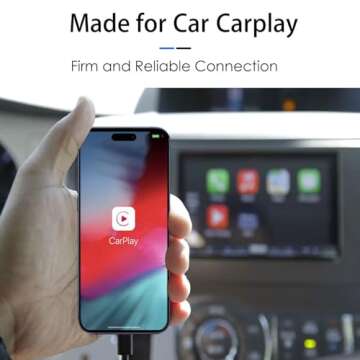 iPhone 15/16 Car Carplay Cable, USB A to USB C Cable for iPhone 15/16, 15/16 Pro Max, 15/16 Plus, iPad 10th Gen, iPad Pro 12.9/11, Air 5th/4th Gen,Mini 6th Gen Charger Cord, Car Charging Cable(Black)