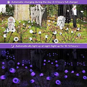Scary Eyeball Solar Lights for Outdoor Halloween Decor