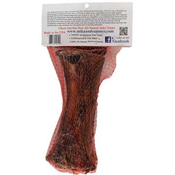 Mika & Sammy's Smoked Beef Marrow Dog Bones for Large & Aggressive Chewers- Made in USA