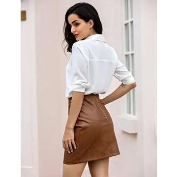 Stylish Zeagoo Women Faux Leather Pencil Skirt Collection