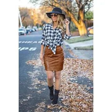 Stylish Zeagoo Women Faux Leather Pencil Skirt Collection
