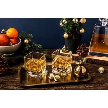 JoyJolt Square Scotch Glasses Set for Whiskey Lovers