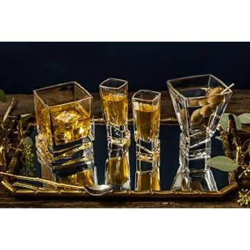 JoyJolt Square Scotch Glasses Set for Whiskey Lovers