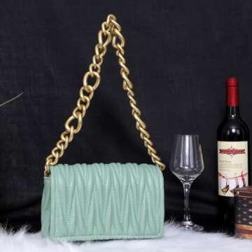 Montana West Quilted Evening Handbags for Women Crossbody Bags Trendy Small Purses and Top Handle Ha...