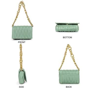 Montana West Quilted Evening Handbags for Women Crossbody Bags Trendy Small Purses and Top Handle Handbags MWC-060AGN