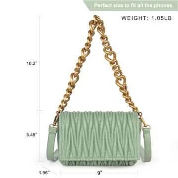 Montana West Quilted Evening Handbags for Women Crossbody Bags Trendy Small Purses and Top Handle Handbags MWC-060AGN