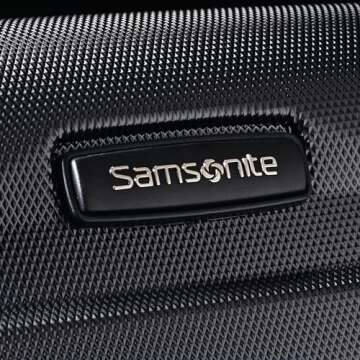 Samsonite Omni PC Hardside Expandable Luggage with Spinner Wheels, Black, Checked-Large 28-Inch