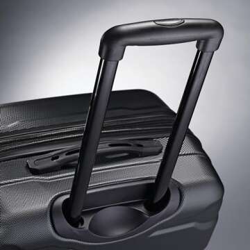 Samsonite Omni PC Hardside Expandable Luggage with Spinner Wheels, Black, Checked-Large 28-Inch