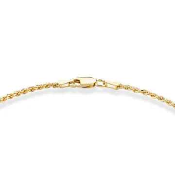 Miabella 18K Gold Over Sterling Silver Italian 2mm, 3mm Diamond-Cut Braided Rope Chain Bracelet for Men Women, Solid 925 Made in Italy (2mm - Length 7 Inches (Small))