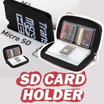 SD Card Holder,SD Card Case,Memory Card Case - 24 Slots Fits up to SD x 18,CF x 4 - for Storage and Travel，SHOOTING (Grey)