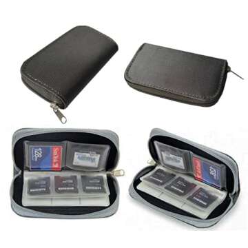 SD Card Holder,SD Card Case,Memory Card Case - 24 Slots Fits up to SD x 18,CF x 4 - for Storage and Travel，SHOOTING (Grey)