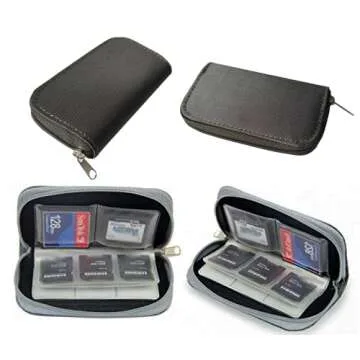 SD Card Holder,SD Card Case,Memory Card Case - 24 Slots Fits up to SD x 18,CF x 4 - for Storage and Travel，SHOOTING (Grey)